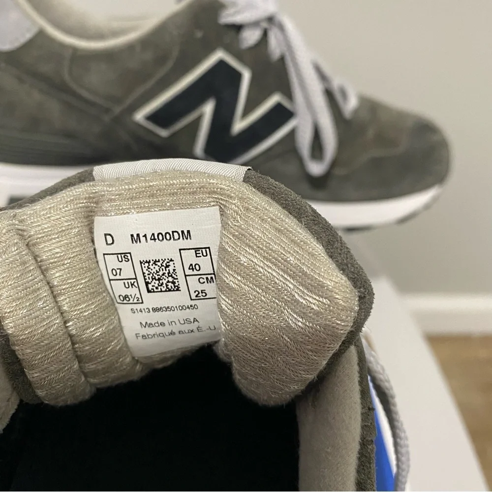 New Balance for J.Crew 1400 sneakers, military grey, men's size 7 US - Picture 6 of 12